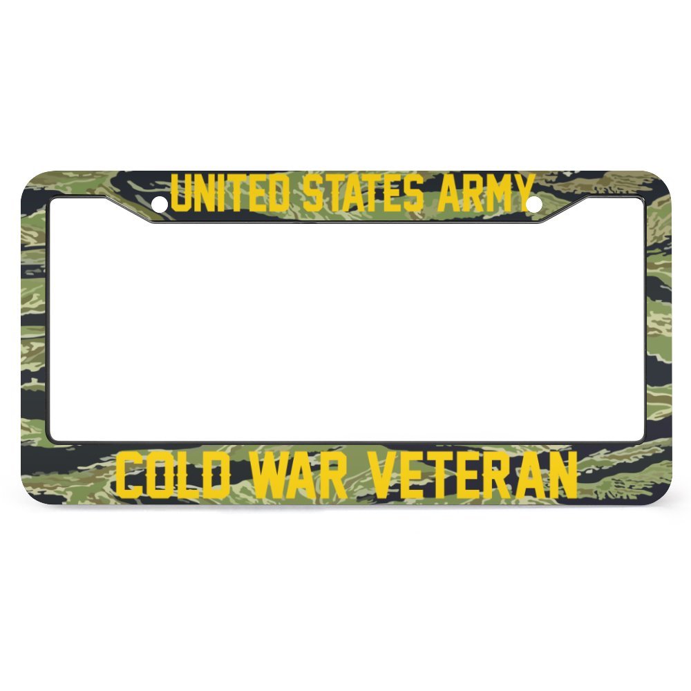 COLD WAR VETERAN - All Over Print License Plate Frame License Plate Frame Black