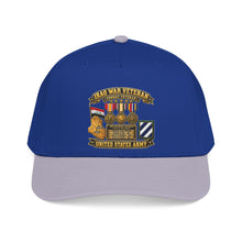 Load image into Gallery viewer, Mid Profile Baseball Cap - Army - Iraq War Veteran - Ribbon Bar - Map - SSI - 3rd Infantry Division - 3D - Enhanced
