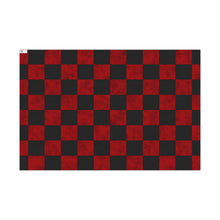 Load image into Gallery viewer, Gift Wrap Paper — Grungy red and black checkerboard pattern
