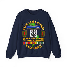 Load image into Gallery viewer, Crewneck Sweatshirt - Vietnam Veteran Combat - 2nd Bn, 28th Infantry - 1st ID - with VN SVC - 3D - Transparent
