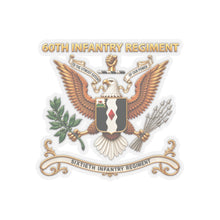 Load image into Gallery viewer, Kiss-Cut Stickers - 60th Infantry Regiment COA with Eagle with Text - 3D - Enhanced X 300
