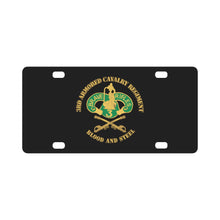 Load image into Gallery viewer, Army - 3rd Armored Cavalry Regiment DUI - Blood and Steel X 300 Classic License Plate
