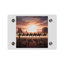 Load image into Gallery viewer, Acrylic Wall Art Panel - 10th Cavalry on Patrol in the sunset w 10th Cav Guidon
