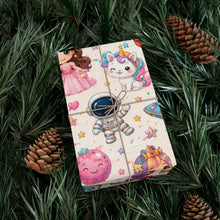 Load image into Gallery viewer, Gift Wrap Paper — Kids Kawaii pastel wonderland pattern
