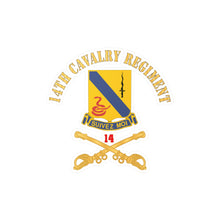 Load image into Gallery viewer, Kiss-Cut Vinyl Decals - Army - 14th Cavalry Regiment w Cav Br - Red Txt X 300
