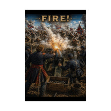 Load image into Gallery viewer, Matte Poster - Union Battery - Lt Alonzo Cushing - 3 July 1963 Tribute Tee - Gettysburg, PA, "FIRE!"
