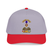Load image into Gallery viewer, Mid Profile Baseball Cap - Vietnam War Purple Heart Medal w VN SVC - with Vietnam Scene - 3D - Transparent
