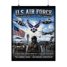 Load image into Gallery viewer, U.S. Air Force - Airmen Today, Defenders Forever - Tribute Matte Poster — "READY TO FIGHT"
