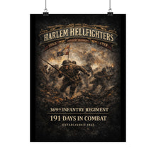 Load image into Gallery viewer, Matte Poster - 369th Infantry Regiment - Harlem Hellfighters charging through chaos - Max DPI - Shirt - Front
