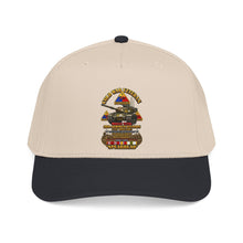 Load image into Gallery viewer, Mid Profile Baseball Cap - Army - Cold War Vet -  3rd Armored Division  - Gelnhausen, Germany - M60A3 Tank  - Spearhead w Fire - 3D - Enhanced

