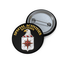 Load image into Gallery viewer, Custom Pin Buttons - Special Activities Division - COA - Central Intelligence Agency - 3D - Enhanced
