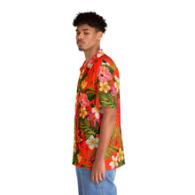 Load image into Gallery viewer, Men&#39;s Hawaiian Shirt (AOP) - Orange - Tropical Flowers X 300
