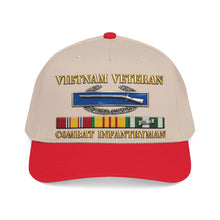 Load image into Gallery viewer, Mid Profile Baseball Cap - Army - Vietnam Veteran - Cbt Infantryman w CIB VN SVC - 3D X 300
