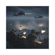 Load image into Gallery viewer, Indoor and Outdoor Silk Posters - Night Air Assault by Army Rangers
