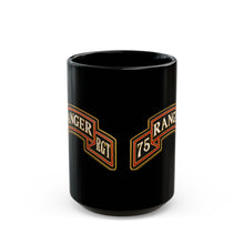 Load image into Gallery viewer, Black Mug  (15oz) - Army - 75th Ranger Regiment - Ranger Scroll - 3D - Enhanced
