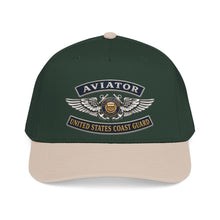 Load image into Gallery viewer, Mid Profile Baseball Cap - USCG - Aviator Badge - Auxiliary w txt - 3D - Enhanced
