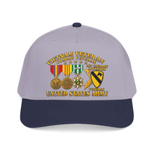 Load image into Gallery viewer, Mid Profile Baseball Cap - Army - Vietnam  Vet - w Medals - VN - 1st Cav Division - 3D - Enhanced
