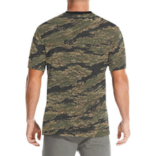 Load image into Gallery viewer, Distressed Tiger Stripe Camouflage Pattern Men's All Over Print Crew Neck T-Shirt

