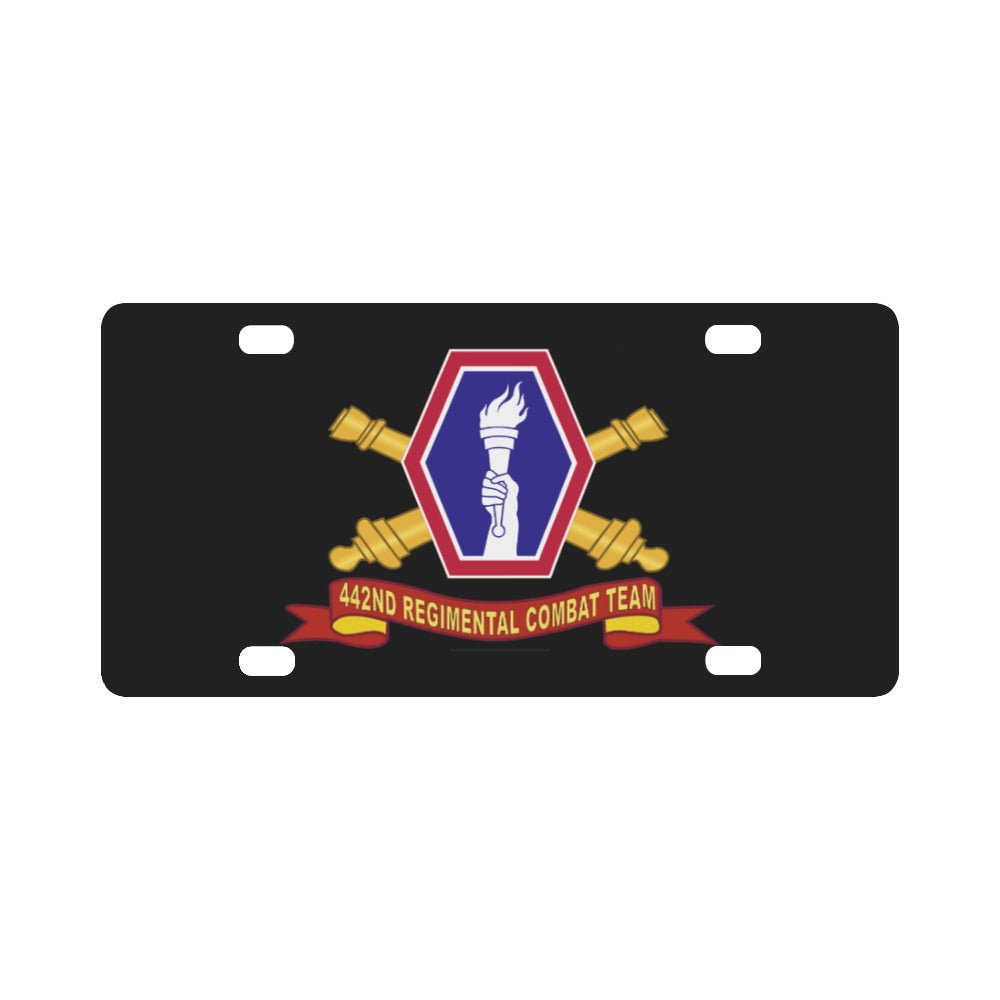 Army - 442nd Infantry Regimental Combat Team w Artillery Br - SSI - Ribbon X 300 Classic License Plate