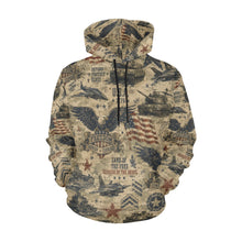 Load image into Gallery viewer, AOP Hoodie - Vintage Military Americana Men's All Over Print Hoodie (USA Size)
