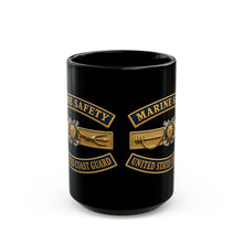 Load image into Gallery viewer, Black Mug  (15oz) - USCG - Marine Safety - Auxiliary w txt - 3D - Enhanced
