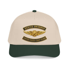 Load image into Gallery viewer, Mid Profile Baseball Cap - USCG - Aviation Rescue Swimmer w txt - 3D - Enhanced
