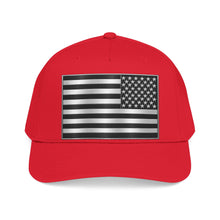 Load image into Gallery viewer, Mid Profile Baseball Cap - Flag - United States - Black and White - 3D - Enhanced
