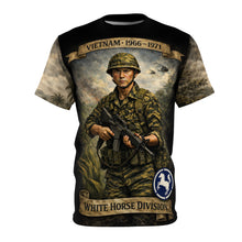 Load image into Gallery viewer, White Horse Division (9th Infantry) All-Over Print Tee — Vietnam War ROK Tribute

