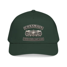 Load image into Gallery viewer, Mid Profile Baseball Cap - USCG - Coxswain w txt - Silver - 3D - Enhanced

