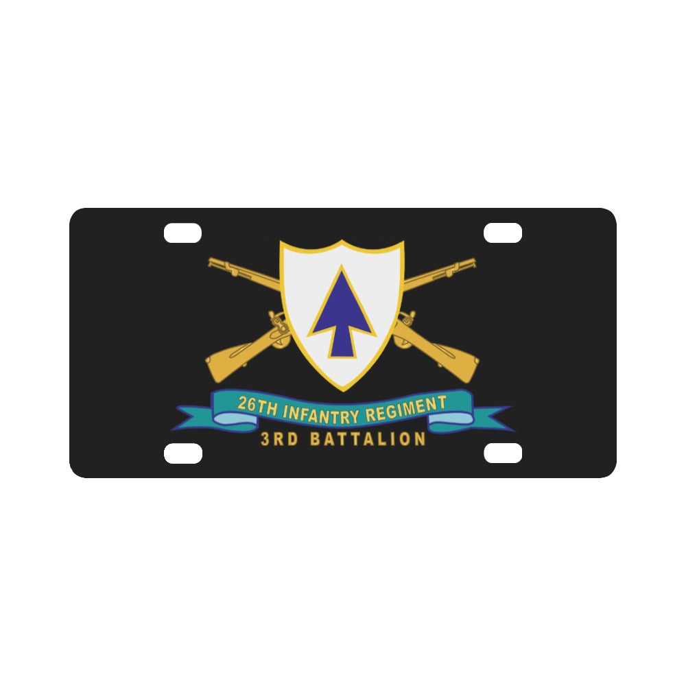 Army - 26th Infantry Regiment - DUI w Br - Ribbon - 3rd Bn X 300 Classic License Plate