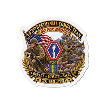 Load image into Gallery viewer, Die-Cut Magnet - Army - 442nd Infantry Regimental Combat Team - 3D - Enhanced with EUR WWII SVC
