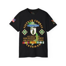 Load image into Gallery viewer, Unisex Ultra Cotton Tee - Vietnam Combat Infantry Veteran, 1st Battalion, 35th Infantry Regiment with CIB - Vietnam Service RIbbons
