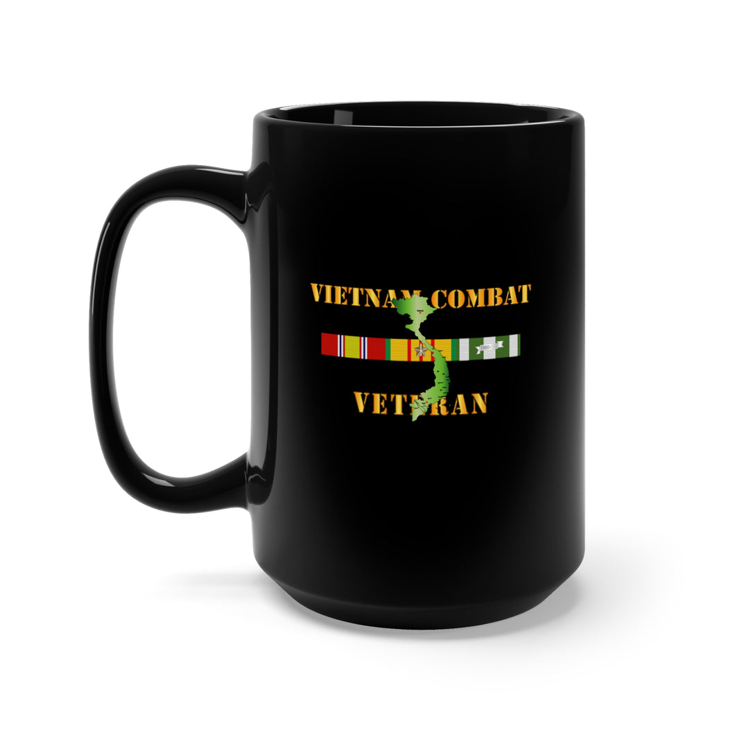 Black Mug 15oz - Army - Vietnam Combat Veteran w VN SVC