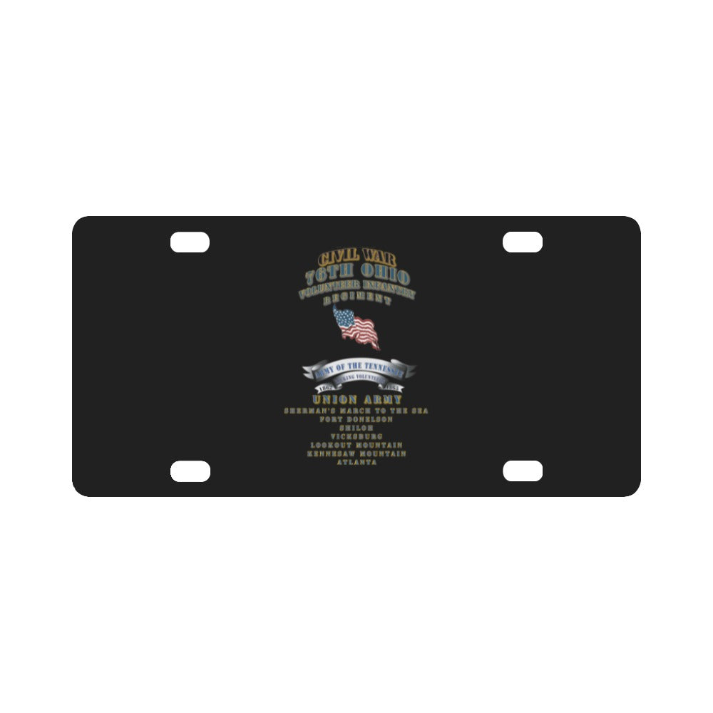 Civil War - 76th Ohio Infantry Regiment - USA - Battle X 300 Classic License Plate