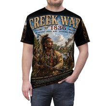 Load image into Gallery viewer, Creek War (1836) Tribute Tee - "A Struggle for Land, Sovereignty and Survival on the Southeastern Frontier"
