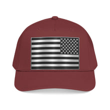 Load image into Gallery viewer, Mid Profile Baseball Cap - Flag - United States - Black and White - 3D - Enhanced
