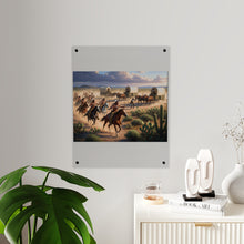 Load image into Gallery viewer, Acrylic Wall Art Panel - Apache Indians attacking a wagon train
