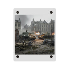 Load image into Gallery viewer, Acrylic Wall Art Panel - US Tank Destroyer - M10 Wolverine Battles a German Panzer Tank
