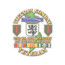 Load image into Gallery viewer, Kiss-Cut Stickers - Vietnam Veteran Combat - 2nd Bn, 28th Infantry - 1st ID - with VN SVC - 3D - Transparent
