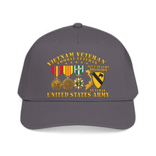 Load image into Gallery viewer, Mid Profile Baseball Cap - Army - Vietnam  Vet - w Medals - VN - 1st Cav Division - 3D - Enhanced
