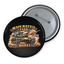Load image into Gallery viewer, Custom Pin Buttons - Army - Main Battle Tank - M60A1 w Fire- Right Face - 3D - Enhanced

