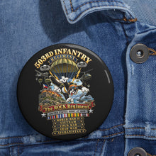 Load image into Gallery viewer, Custom Pin Buttons - Army - 503rd Parachute Infantry Regiment - The Rock Regiment - Wars - 3D - Enhanced
