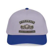Load image into Gallery viewer, Mid Profile Baseball Cap - USCG - Coxswain w txt - Silver - 3D - Enhanced

