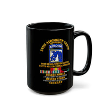 Load image into Gallery viewer, Black Mug  (15oz) - XVIII Airborne Corps Desert Storm Ribbons - 3D - Transparent
