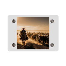 Load image into Gallery viewer, Acrylic Wall Art Panel - Dirty, dusty cattle drive in the Old West

