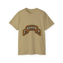 Load image into Gallery viewer, Unisex Ultra Cotton Tee - Army - 2nd Ranger Battalion - Ranger Scroll - 3D - Enhanced
