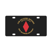 Load image into Gallery viewer, Army - 5th Infantry Division - Red Diamond Division X 300 Classic License Plate
