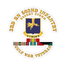Load image into Gallery viewer, Kiss-Cut Stickers - Army - 3rd Bn 502nd Infantry - Desert Storm w Svc
