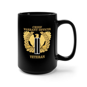 Black Mug 15oz - Emblem - Warrant Officer - CW6 - Veteran X 300