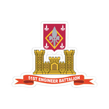 Load image into Gallery viewer, Kiss-Cut Stickers - Army - 51st Engineer Battalion w Br - Ribbon X 300
